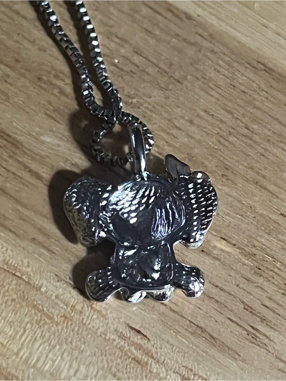 Silver-tone Kids Elephant Pendant Necklace with Pink Accents N184